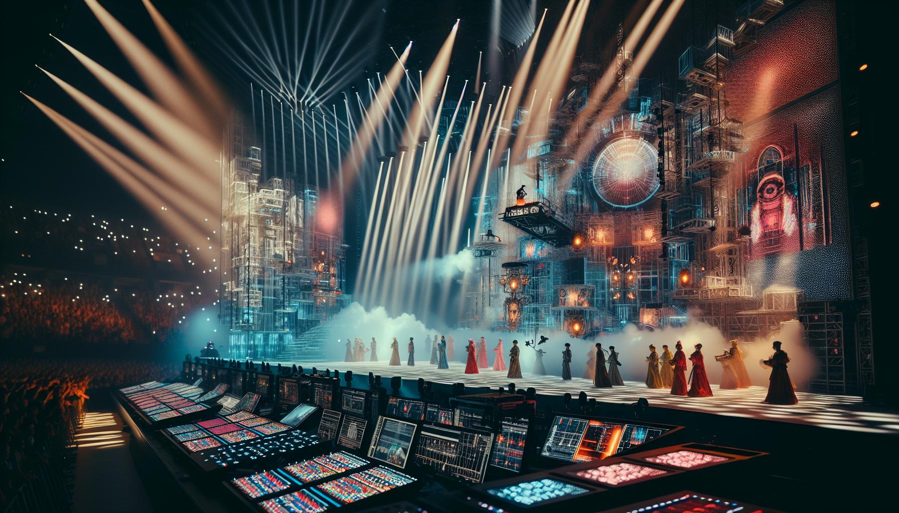 technické inovace a vizuální efekty v průběhu vystoupení