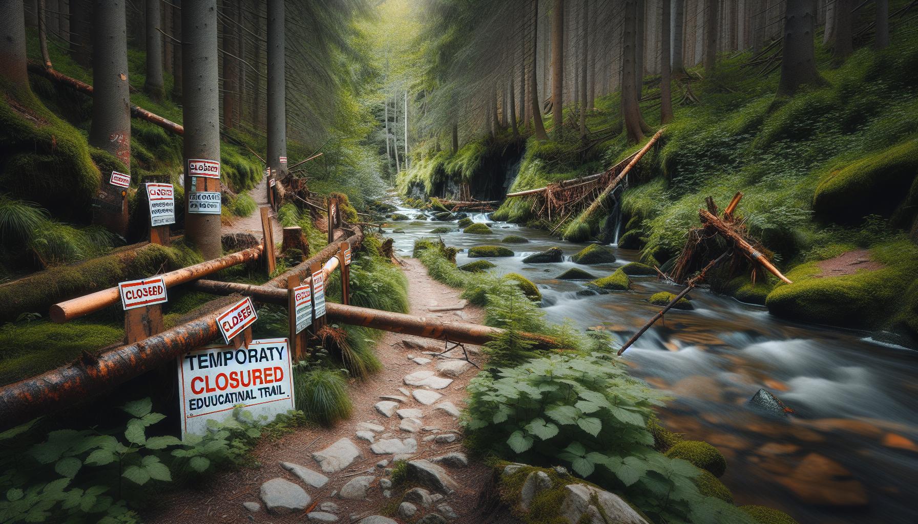 Aktuální stav naučné stezky Bílá Opava a uzavírky